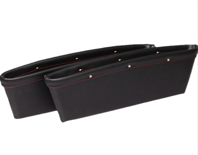 2pcs Car Seat Gap PU Leather Catch Catcher Box Caddy Slit Pocket Storage Organizer