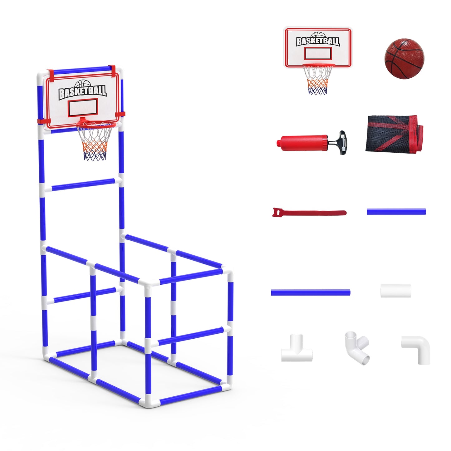1Set Kids Basketball Game Set With 2 Balls Adjustable Height Basketball Hoop Arcade Game Indoor Outdoor Toys For Boys Girls Aged 3 To 12