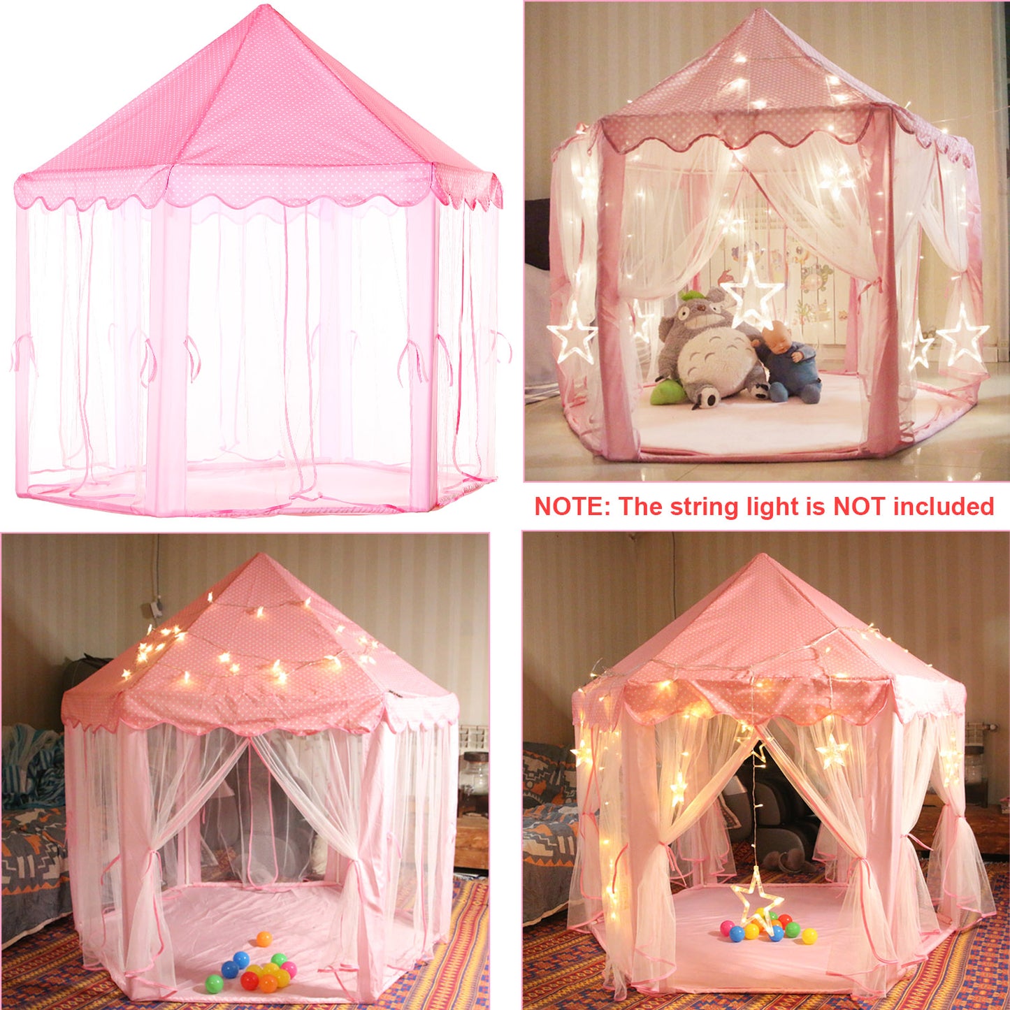 1Pc Kids Play Tents Princess For Girls Princess Castle Children Playhouse Indoor Outdoor Use With Carry Case