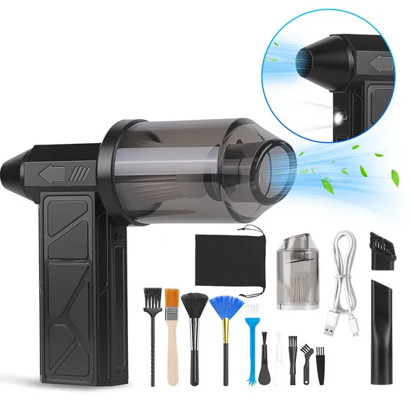 1Pc Compressed Air Duster With LED Light Vacuum Cleaner